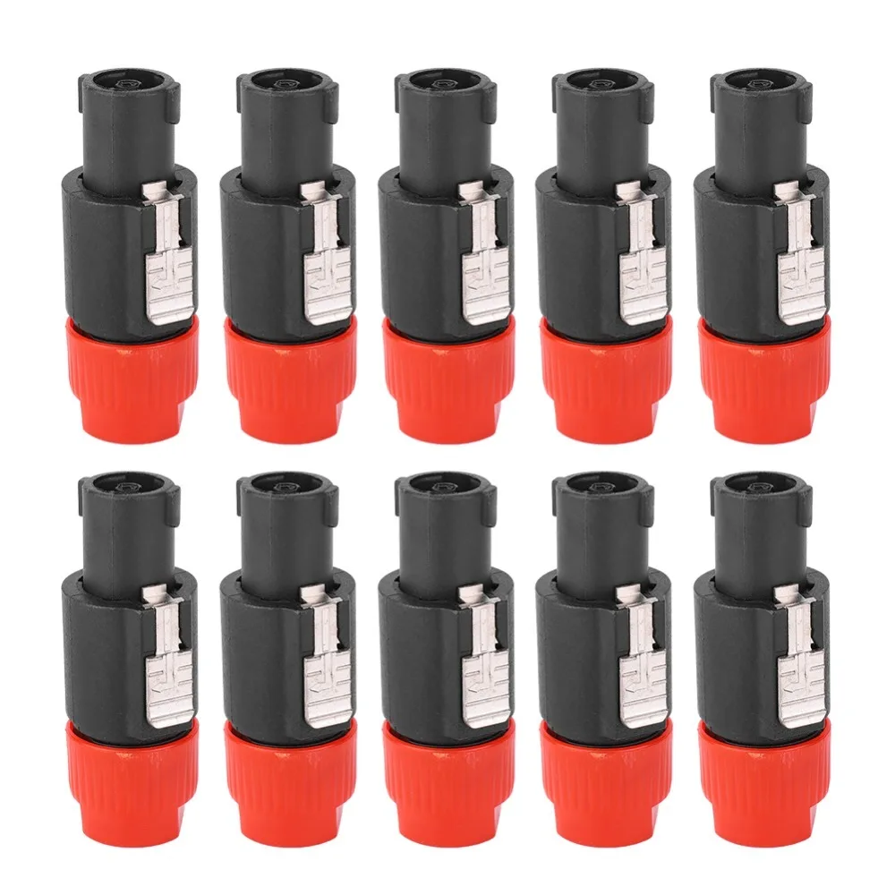 

10PCS C-NL4FC Speaker Plug 4 Pin Locking Mechanism Audio Speaker Connector for 6-15mm wire diameter 30A RMS Rated