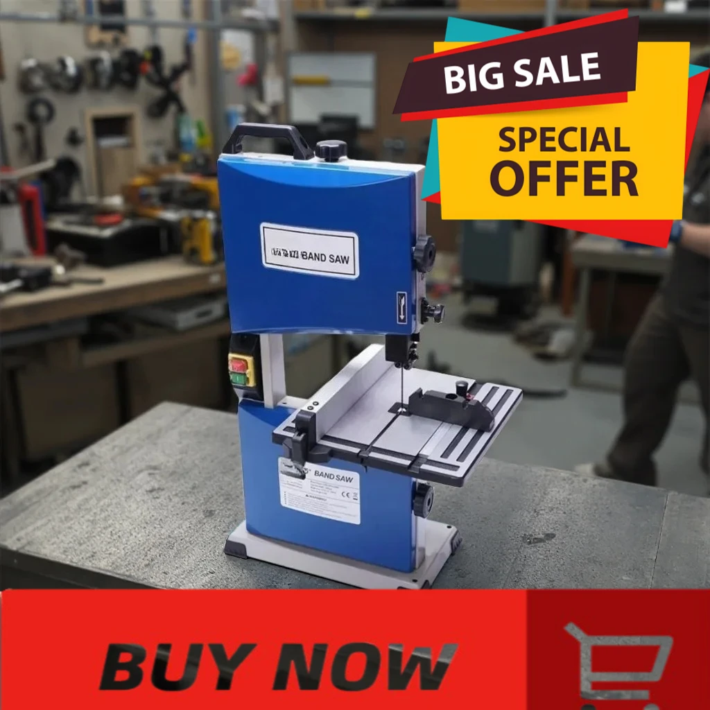 220V 9.5-inch Multifunctional Woodworking Electric Band Saw Cutting Carving Machine Small Curve Saw
