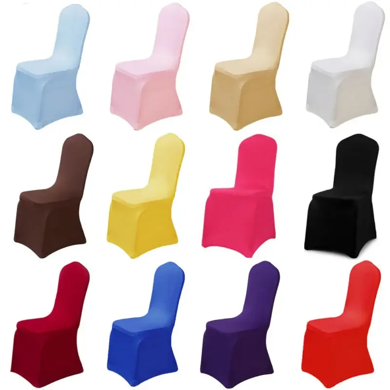 12 Colour Solid Spandex Chair Cover Chair Covers for Dining Room Flat Arched Party Wedding Banquet Event Decorations Supplies