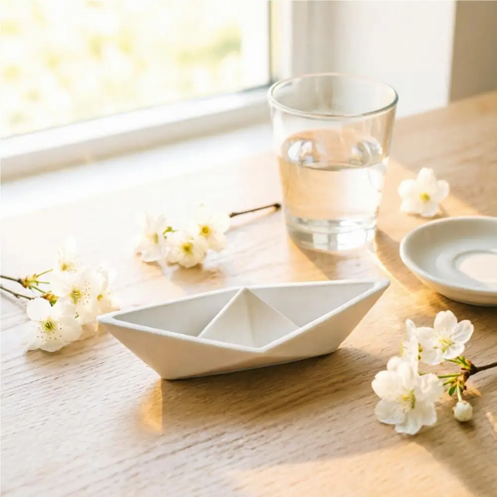 Mini Desktop Decoration Modern Origami Replica 3d Printed Origami Paper Boat Ornament Minimalist Nautical Style Desktop for Home
