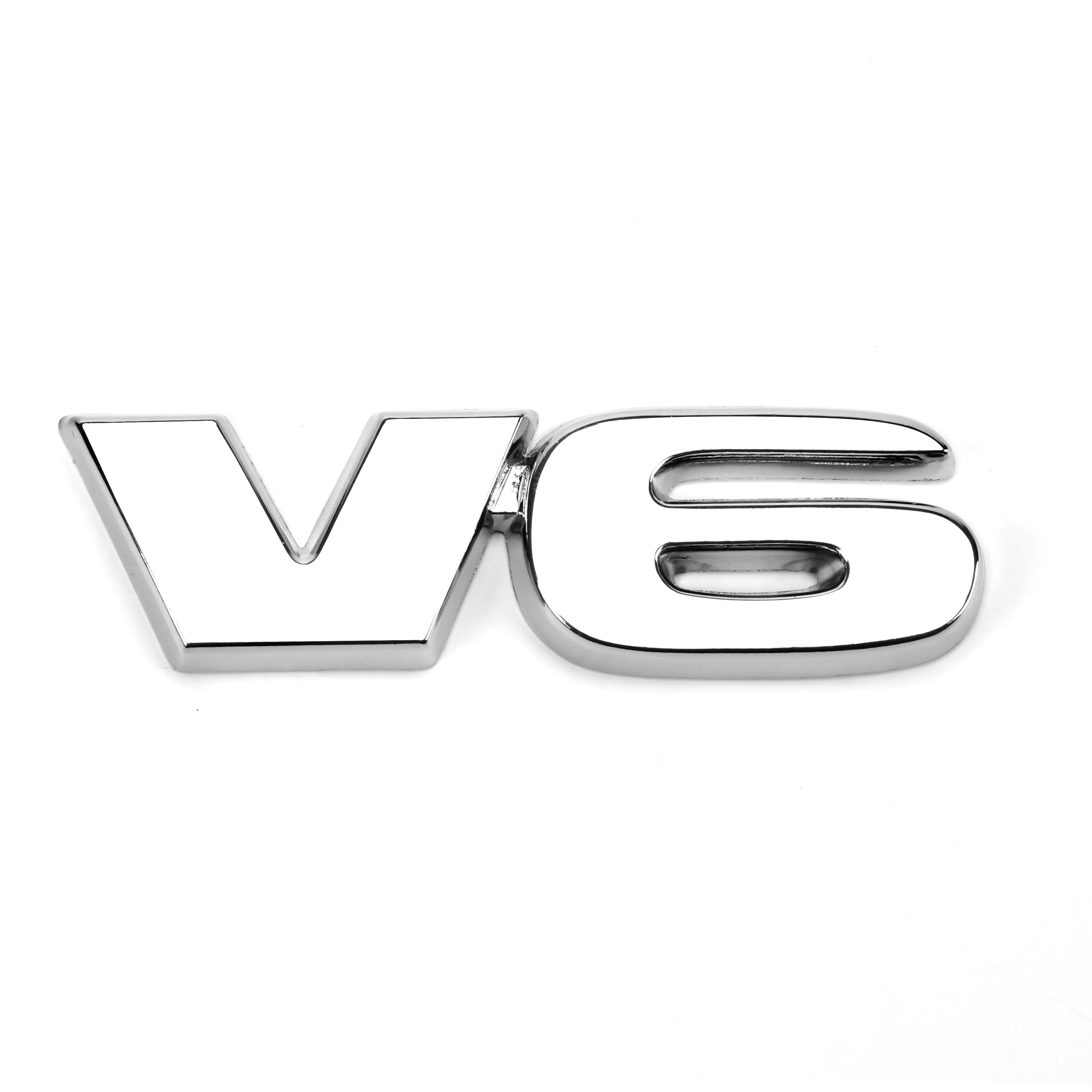 Metal Car Sticker Auto Styling Metal V6 Engine Logo Emblem Trunk Sport Turbo Auto Badge 3D Sticker Decal Accessories