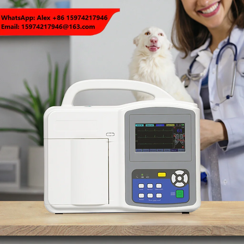Veterinary Ecg Machine Digital 12 Leads Portable 3 Channel Ecg Machine For Pets Clinic