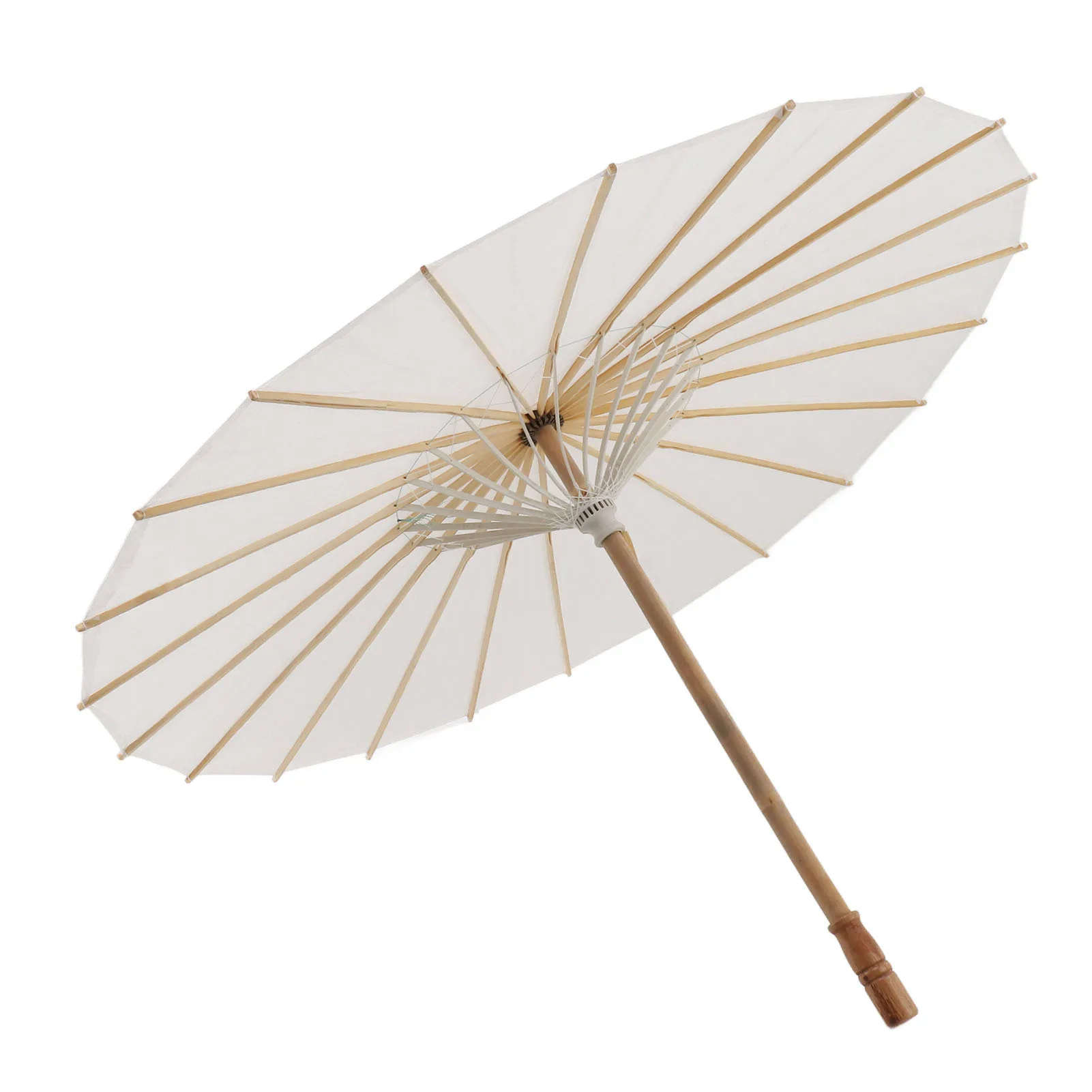 

Kids Paper Parasol Bamboo And Paper Chinese Style Elegant White DIY Paper Umbrellas For Decoration