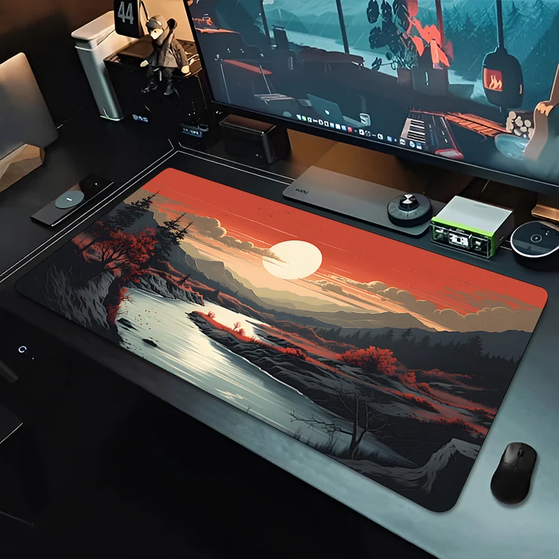 Sunset Scenery Pc Keyboard Desk Mat Large Office Accessories Laptop Mouse Pad Gamer Gaming Anime Mousepad Natural Rubber Carpet