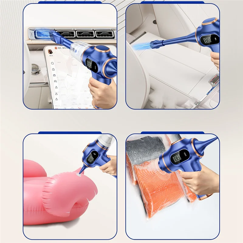 

Многофункциональный беспроводной автомобильный пылесос Портативный робот-пылесос Ручной автомобильный бытовой уборщик Синий A