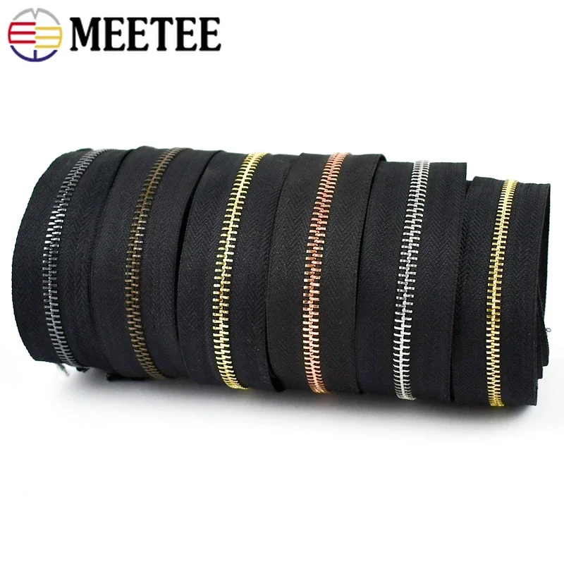 1/2/3/4/5Yards 3# 5# Metal Zippers For Bags Sewing Zipper By Yards Sports Coat Jacket Zips Repair Kit DIY Garment Accessories