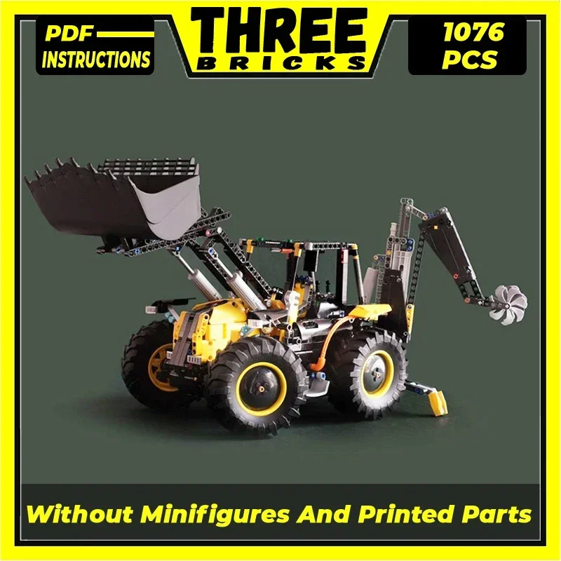 Moc Building Bricks City Car Model C-Model Backhoe Loader Technology Modular Blocks Gifts Toys For Children DIY Sets Assembly