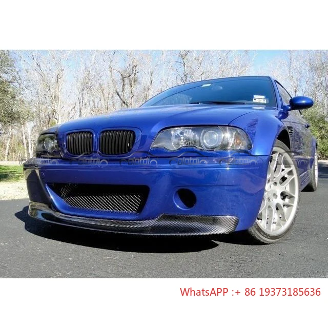 CSL Style Carbon Fiber Front Lip Bumper Chin Spoiler Wing for BMW E46 HC Bumper Splitters Flaps