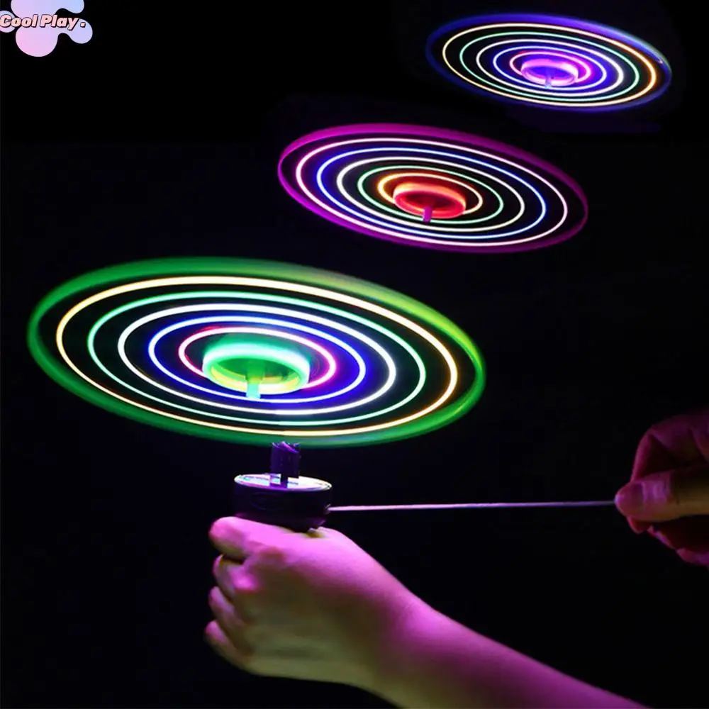 

Plastic Lighting Flying Disc Propeller Toys Hand-push Random Color Pull String Flying UFO Toy Flying Pull Wire Toy Outdoor Game