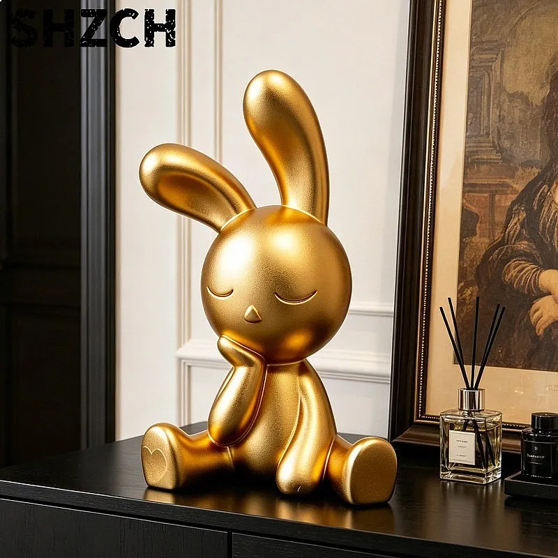 Statuette Creative Abstract Art Sitting Rabbit Ornament Home Decor Gift