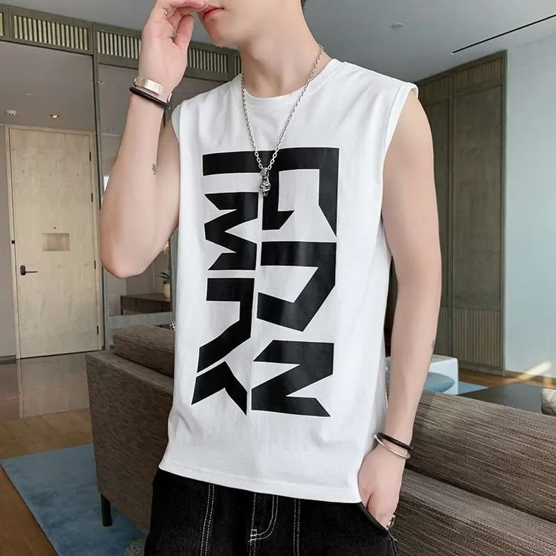 

Summer New Men's Svel T-irt Personali Trend Sports Loose Fit Casual Vest No Brand 2025 Spring Youth ular