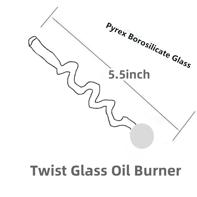 5.5inch/14cm Twist Glass Oil Burner Pipe for Thick Borosilicate Glass Experiment 2/5/10PCS Random color