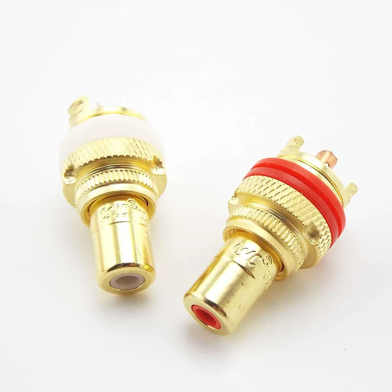 Gold RCA Jack HIFI Terminals Pom Insulation High-end RCA Female Socket Adapter AV Phono Connector C4