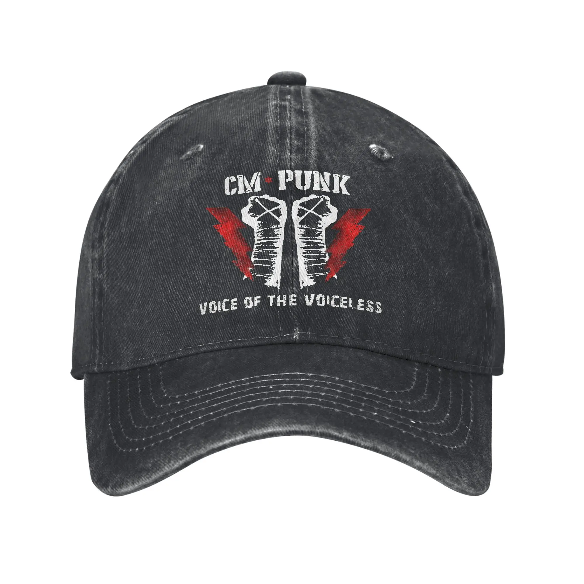 

THE VOICE CM PUNK Unisex Baseball Caps Distressed Washed Caps Hat Vintage Outdoor Running Golf Adjustable Headwear