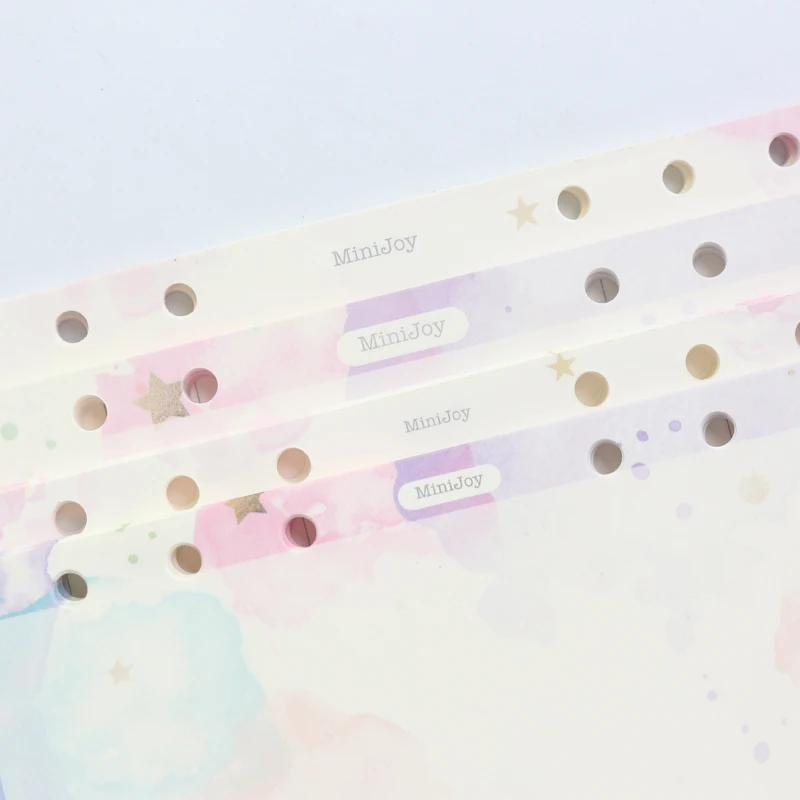 Domikee cute creative gold foil stars pattern 6 rings refillable notebooks inner paper sheets stationery supplies A5A6 40sheets