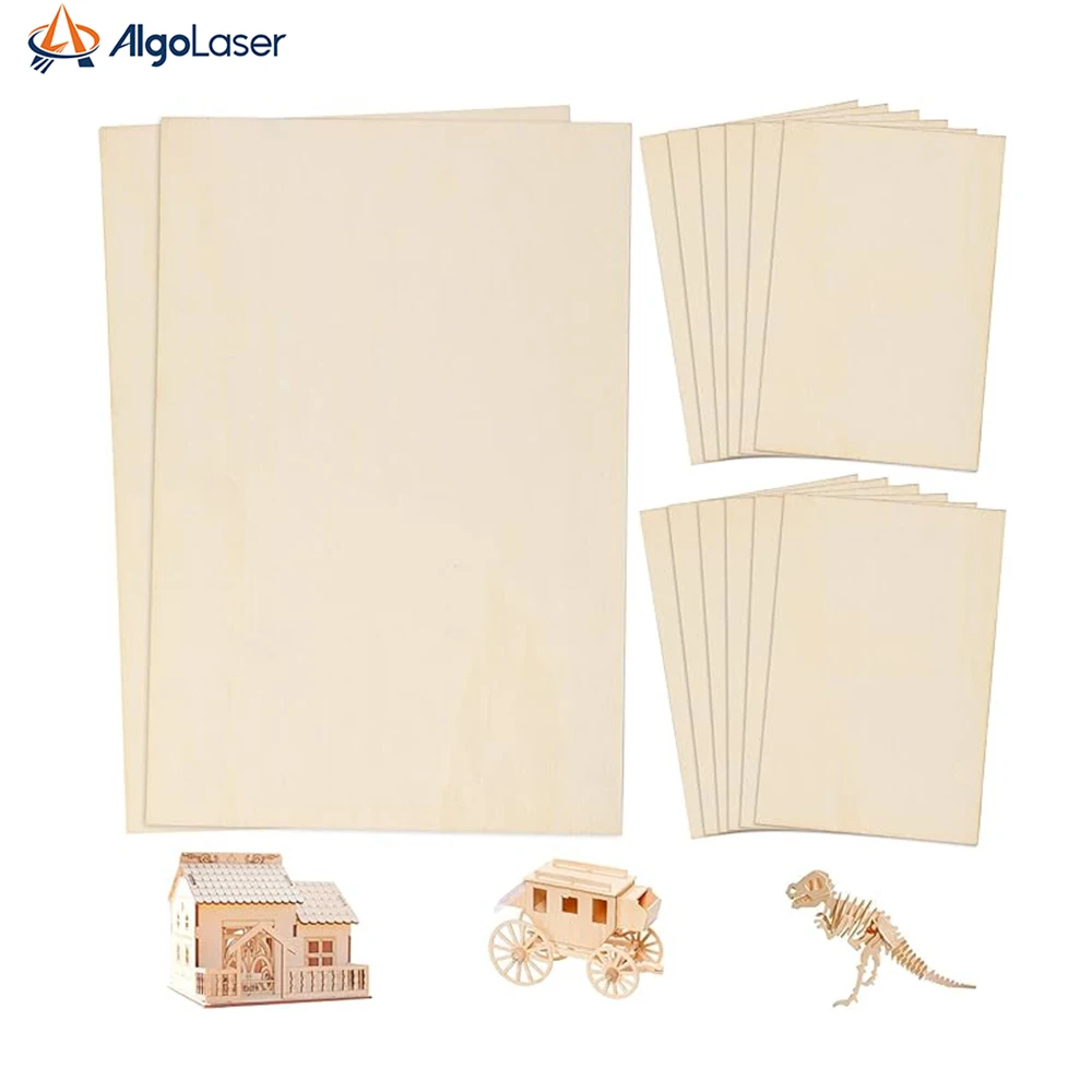 10 Pack Basswood Sheets for Crafts-30x30cm 3mm Thick Plywood Sheetswith Smooth Surfaces-Unfinished Squares Wood Boards Laser Cut