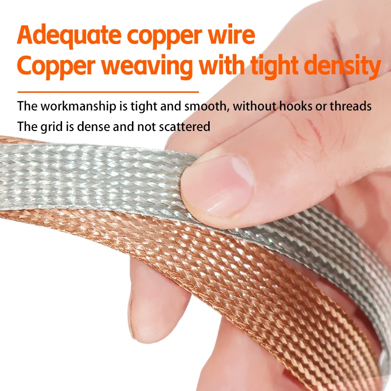 XSSH DIY Flexible Tensile HIFI Pure Copper Plated Tin Shielding 2 -30mm Braided Zipper Cable Sleeve Wire Line Cord Sleeving Tube