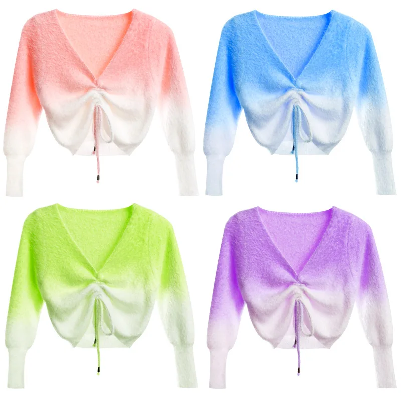 Maillot de Gimnasia para Niñas, Traje de Baile de Bailarina, Manga Larga, Cálido, con Cordón Ajustable, Ropa de Ballet para Niñas