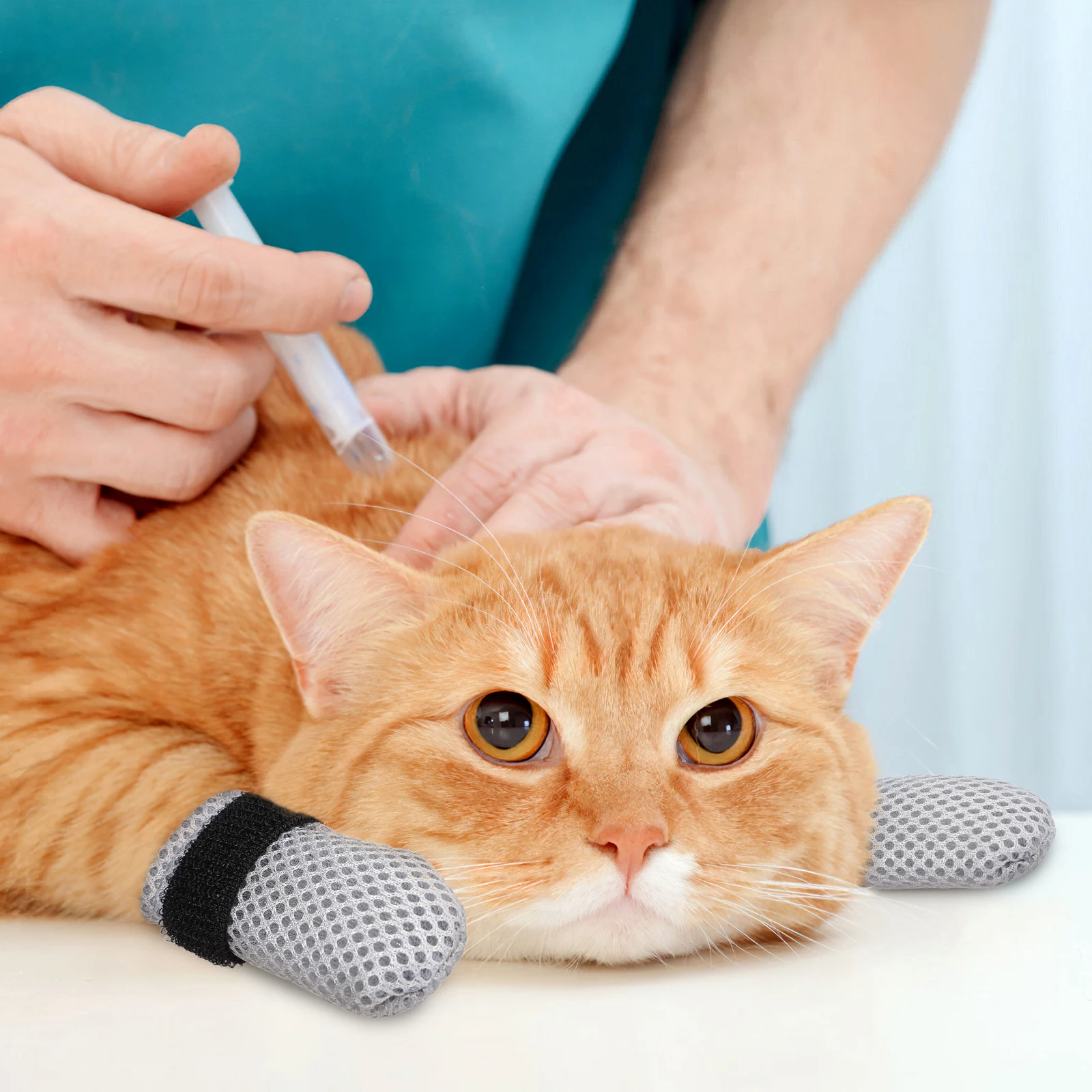 

4Pcs Cat Booties Foot Cover Adjustable Cat Paw Protector with Easy Wear Design