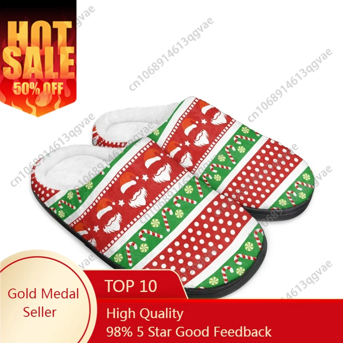 Christmas Themed Cow Wreath White Snowflakes Home Cotton Slippers Mens Womens Teenager Plush Bedroom Keep Warm Custom Slipper