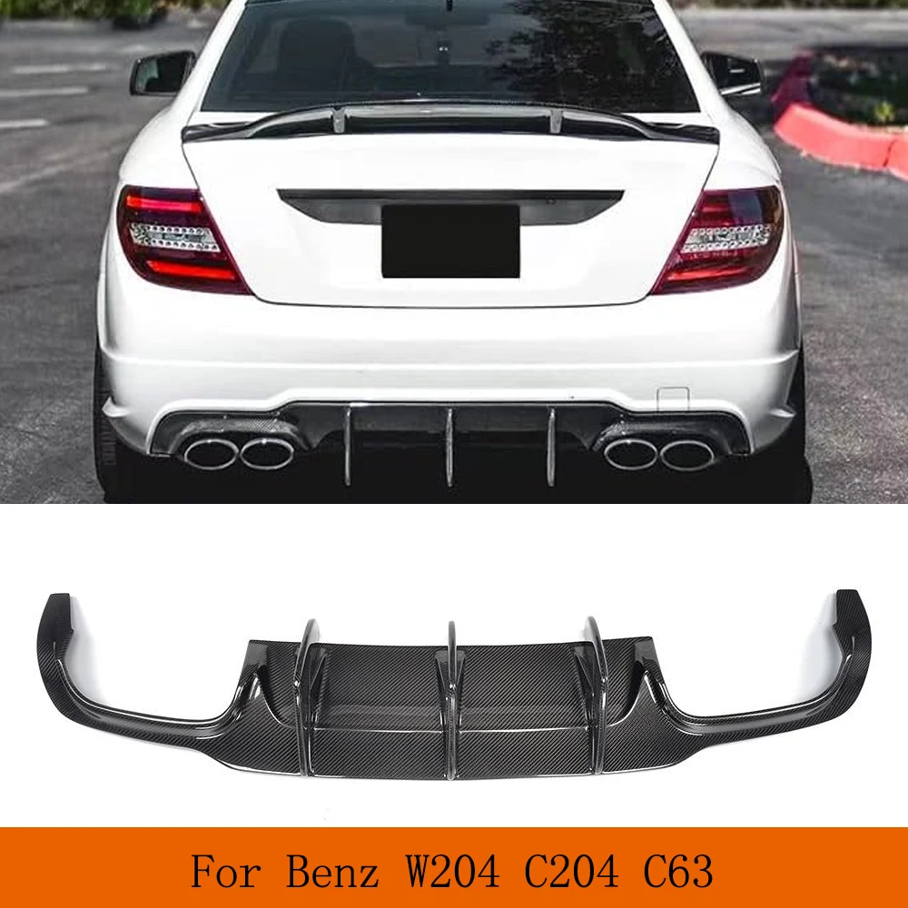 Carbon Fiber Car Rear Bumper Diffuser Spoiler for Mercedes-Benz W204 C63 AMG Sport 2012-2016 Aggressive Style Racing Diffuser