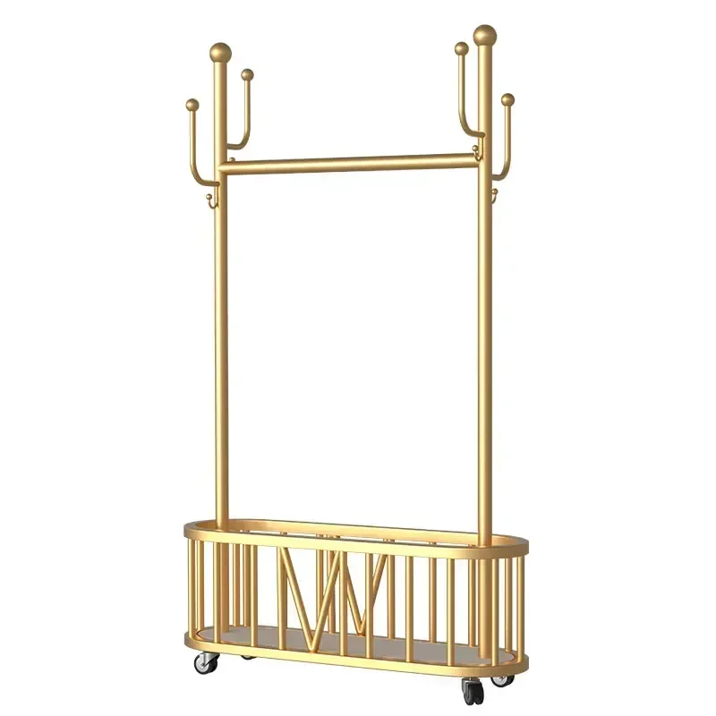 

Living Room Clothes Hanger Storage Clothes Gold Rack Hat Stand Modern Shelves Clothing Store Furniture
