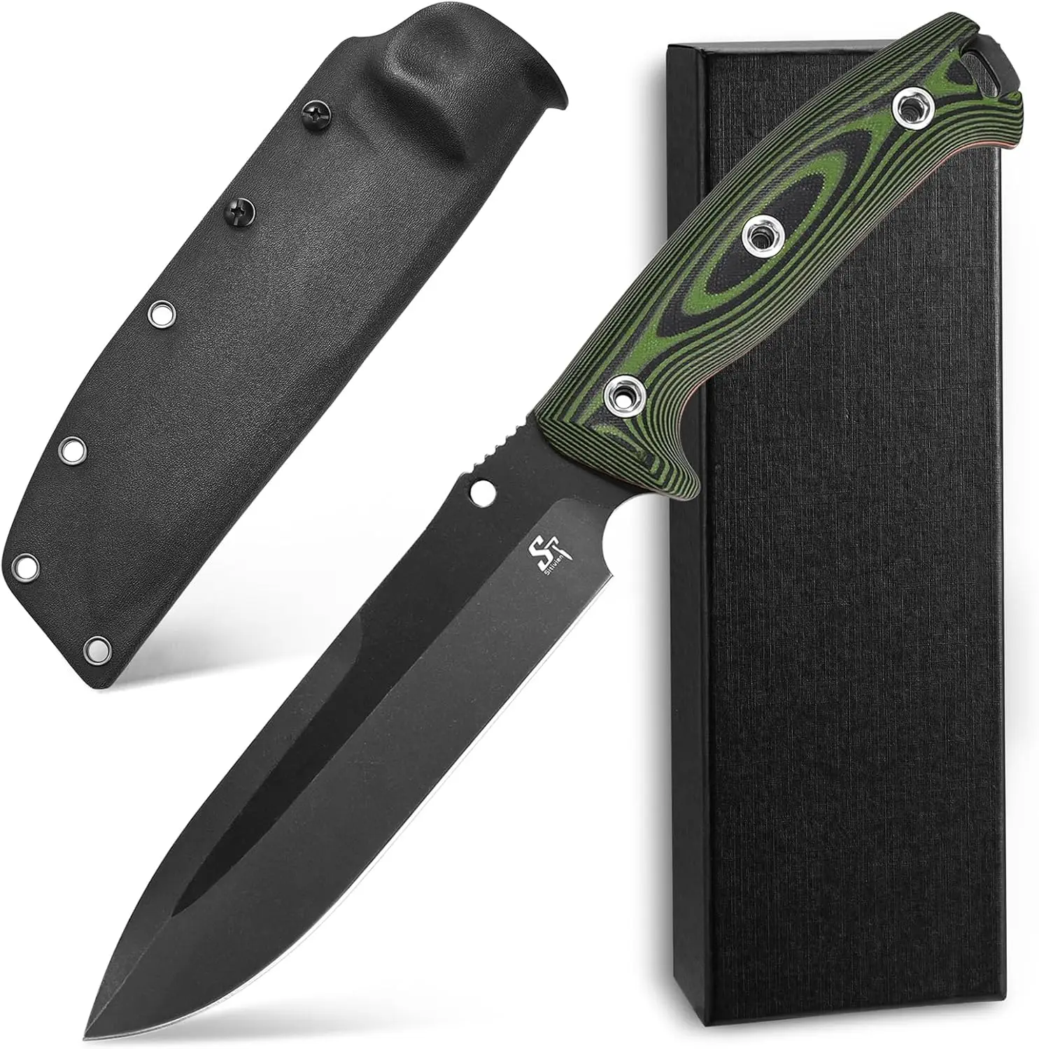 

Sitivien ST11 Fixed Blade Knife DC53 Stonewashed Steel Blade Double Color G10 Handle Full Tang Knife for Outdoor Camping