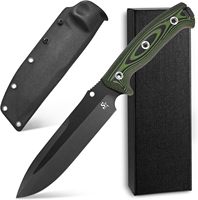 Sitivien ST11 Fixed Blade Knife DC53 Stonewashed Steel Blade Double Color G10 Handle Full Tang Knife for Outdoor Camping