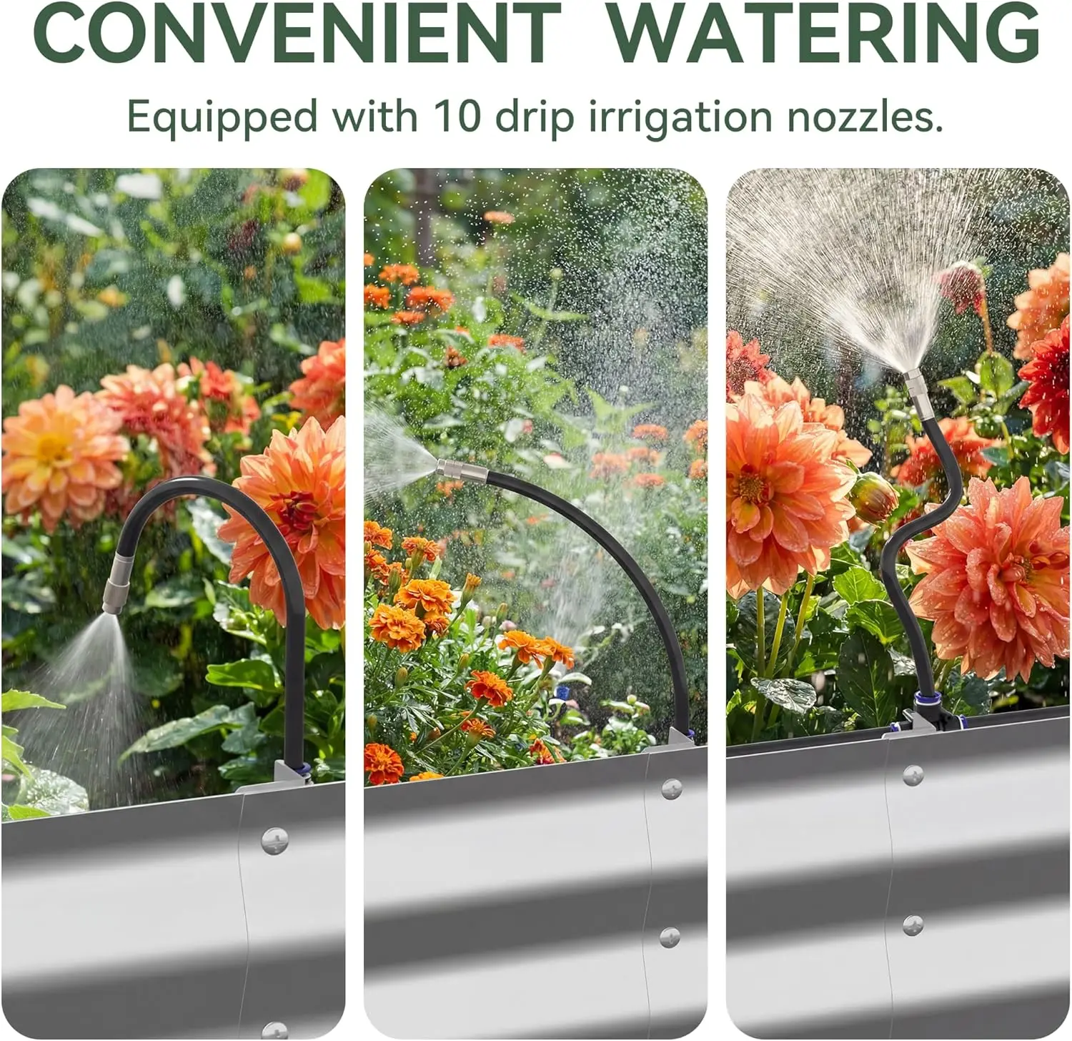 8x4x3 ft Tall Galvanized Raised Garden Bed with Self-Watering System, Elevated Planter Boxes Outdoor, Rectangular Deep Raised Beds for Gardening,Vegetables,Flowers, Backyard, Patio