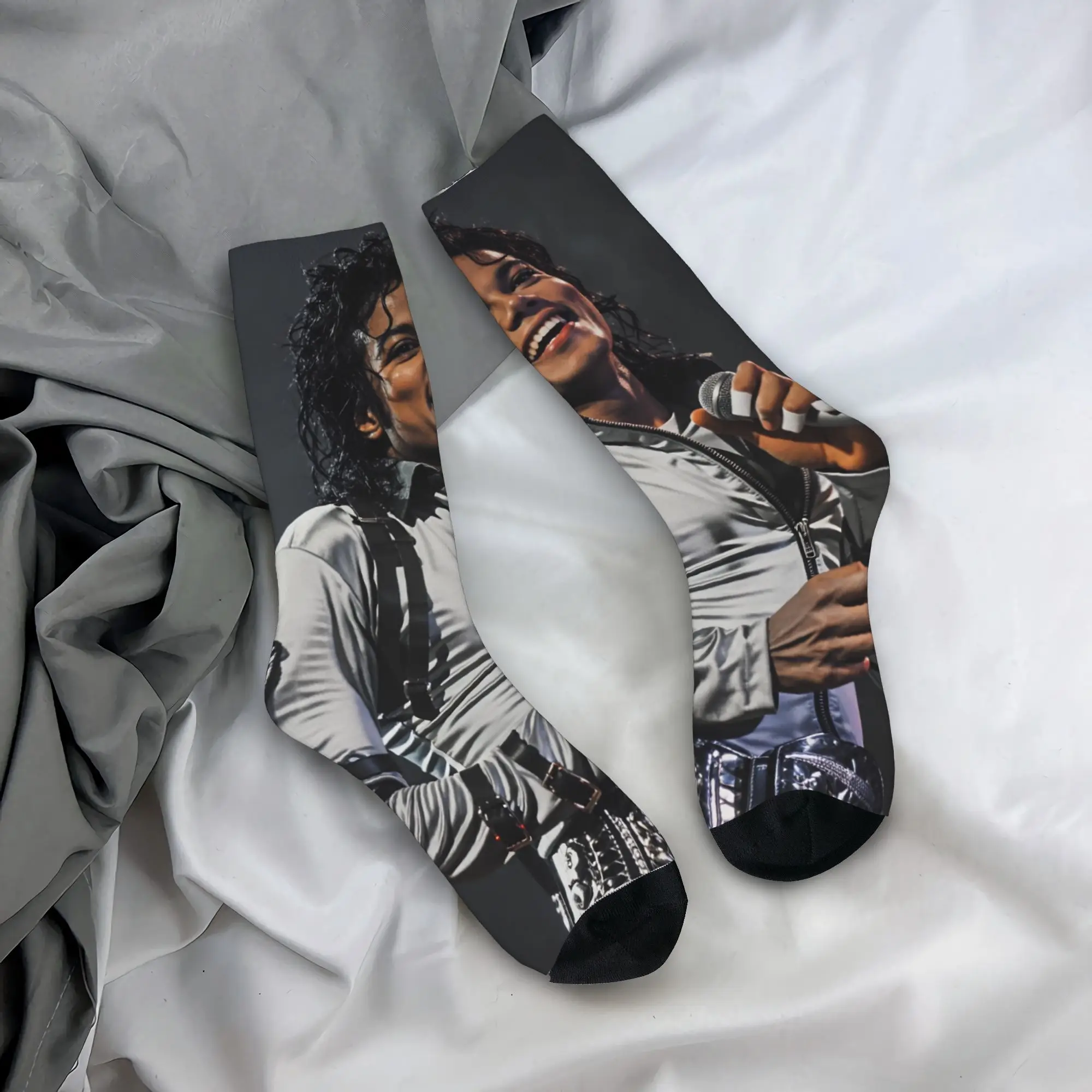 

Носки MJ King Of Pop Michael J-jackson, мужские носки унисекс, теплые, мягкие, современные, осенние, нескользящие носки для скейтборда, на день рождения