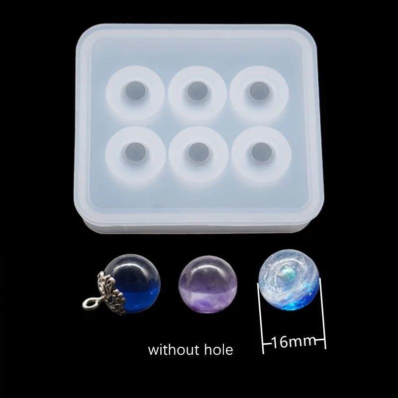 SNASAN Silikonform für Schmuckperlen, 9 mm, 12 mm, 16 mm, Würfelkugel, 6 Fächer, Epoxidharz-Silikonform, handgefertigtes DIY-Material – Detail 17