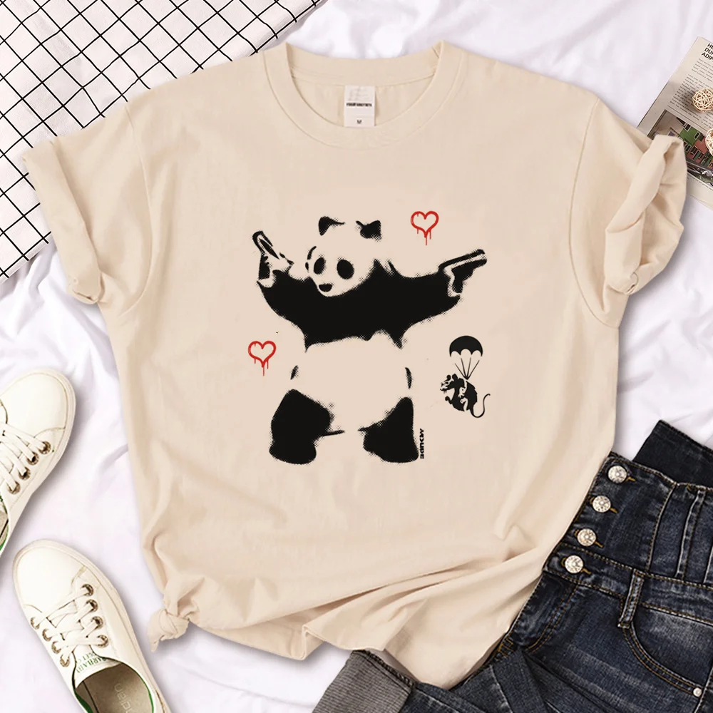 Banksy t-shirts women Japanese top female streetwear graphic clothing