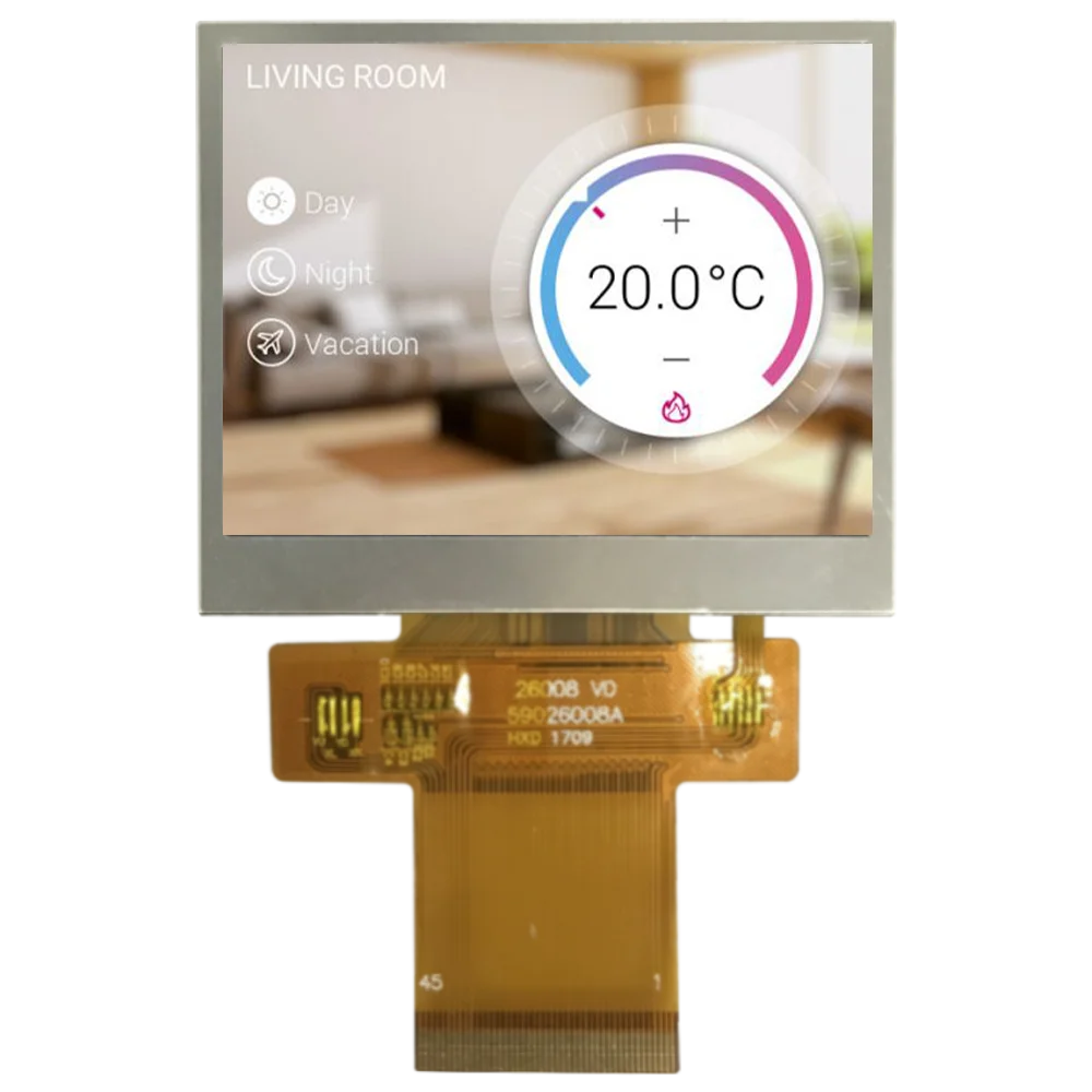 2.6inch 320x240 landscape LCD display Handheld device MCU/SPI/RGB TN viewing angle with ILI9342C controller Square type display