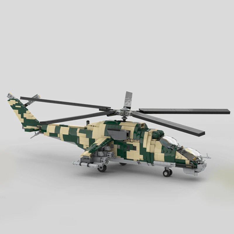 

NEW 1352PCS WW2 Military MOC Mi-24P Hind F helicopter Model DIY creative ideas high-tech Children Toy Gift Fighter Plane Blocks