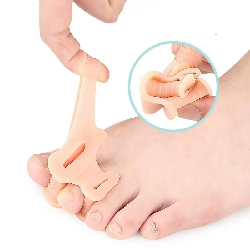 1/2Pair Soft Gel Toes Separator Two-hole Bunion Corrector Fingers Straightener Spacer Stretcher Foot Care Anti-friction Pedicure