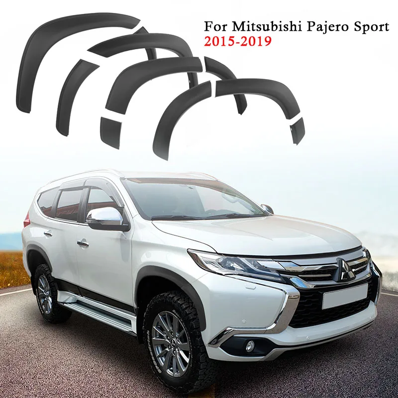 4.3\'\' Slim Fender Flares Wheel Arch Extension For Mitsubishi Pajero Sport 2015 2016 2017 2018 2019 Matte Black Exterior parts