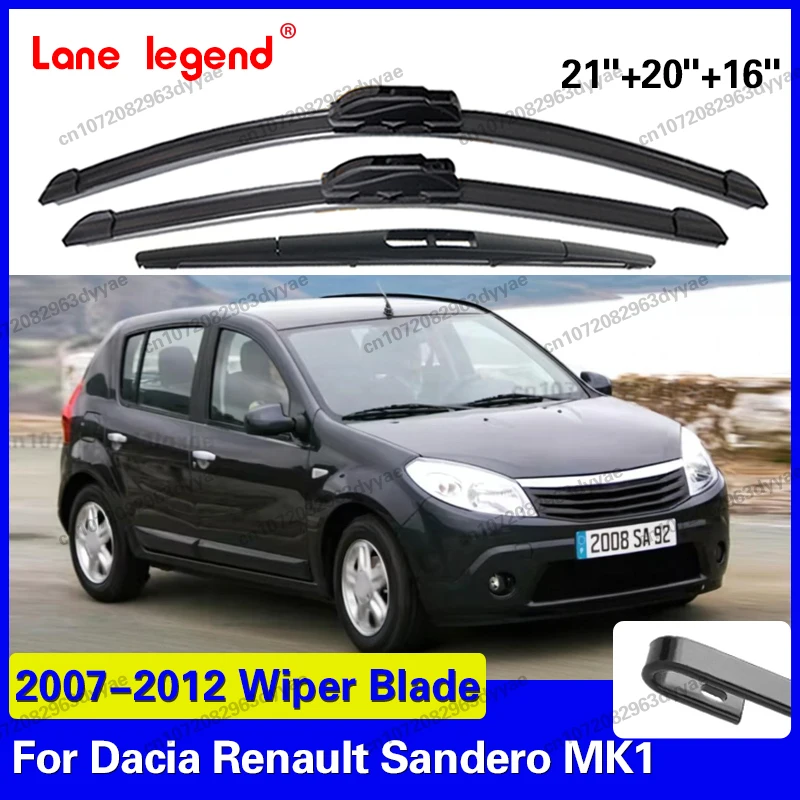 

Комплект передних и задних дворников для Dacia Renault Sandero MK1 2007-2012 (2011, 2010, 2009)