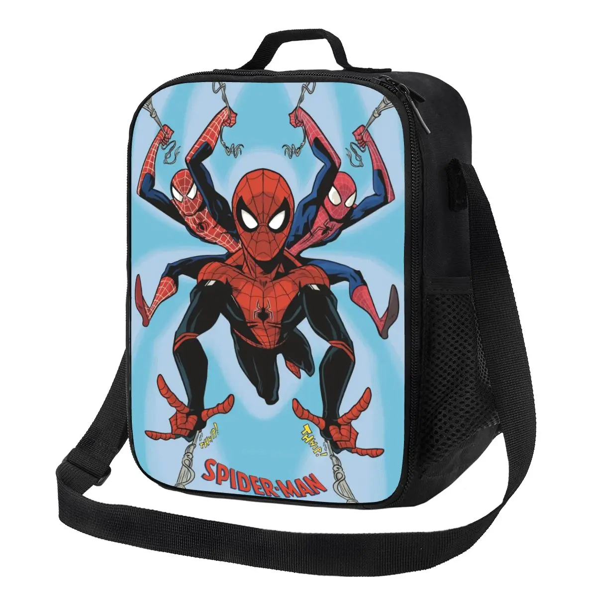 

Изготовленная на заказ термоизолированная сумка для обеда с изображением Человека-паука и супергероя, женская портативная сумка для обеда для пикника на открытом воздухе, коробка для еды Bento