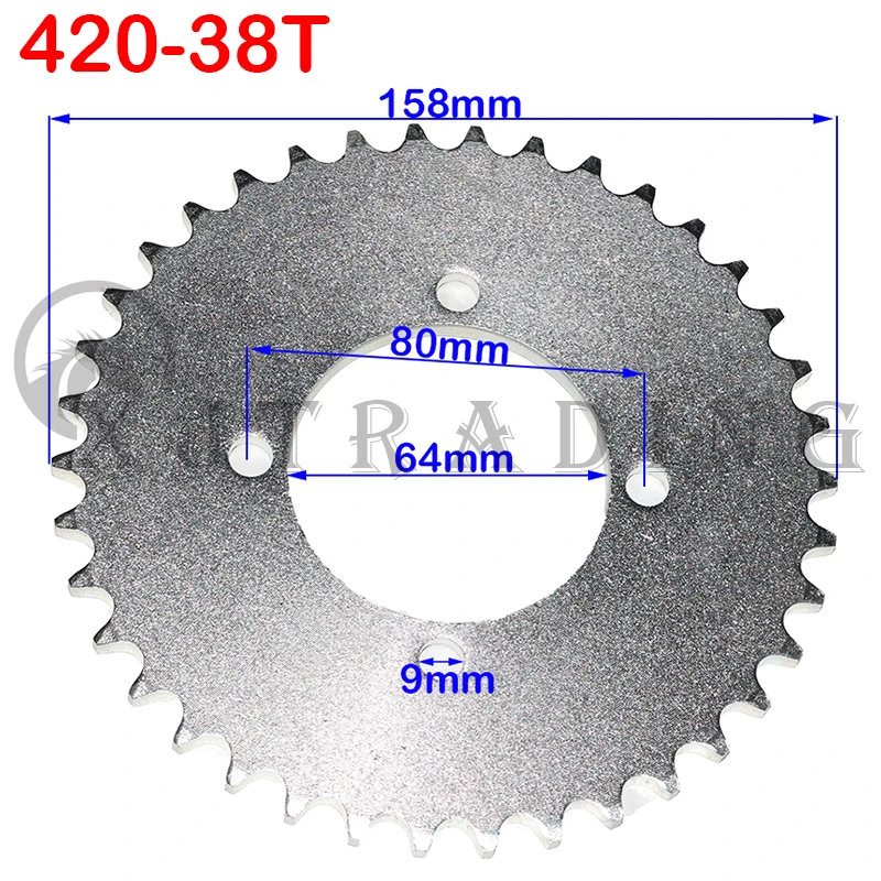 Motorcycle 420 Chain 38T teeth 64mm Rear Sprocket For Motocross Pit Dirt Bike Motor Moped ATV kart Quad Accessories