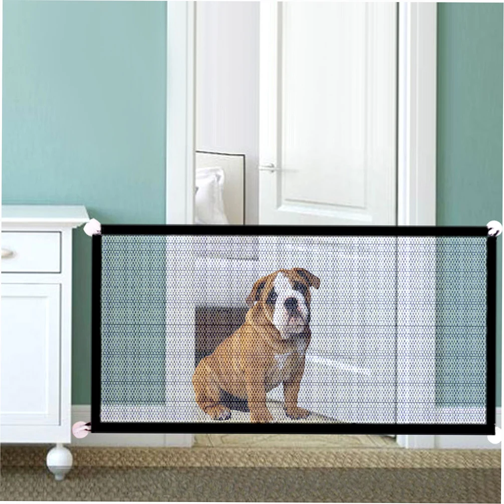 Dog Safety Gate Pet Safe Mesh Fence Portable Folding Baby Safety Gate Install Anywhere 110*72CM