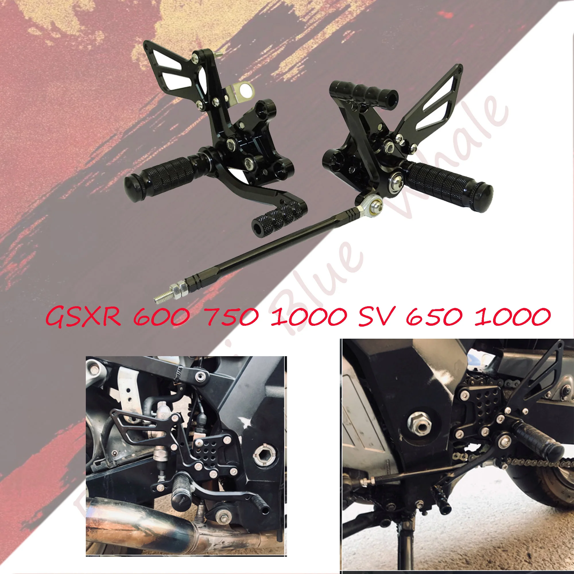 ملحقات جديدة للدراجات النارية مناسبة لسوزوكي GSXR 600 750 1000 SV650 1000 مجموعة الحركة الخلفية بدواسة القدم المرتفعة #1