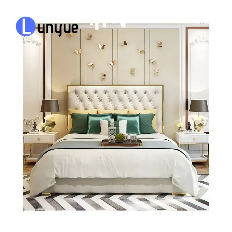 Luxury Bedroom Furniture Set Modern Low Price Bed with Storage Space Saving Design for Home Hotel Apartment Comfortable
