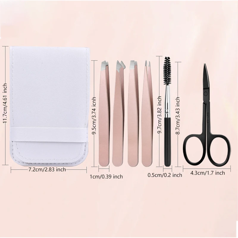 6Pcs Colorful Eyebrow Tools Kit New Arrival Professional Stainless Steel Tweezer Eyebrow Face Nose Hair Clip Remover Tool Banan