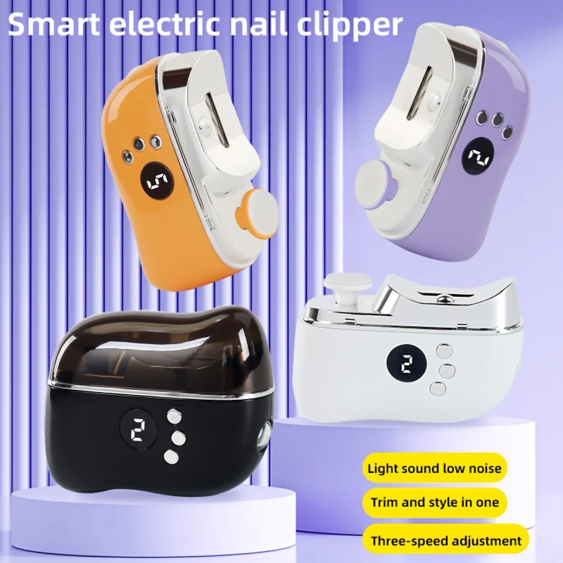 Elektrische nagelknipper slijpen en polijsten met lichte automatische nageltrimmer Oplaadbare nagelknipper manicure voor babyvolwassenen