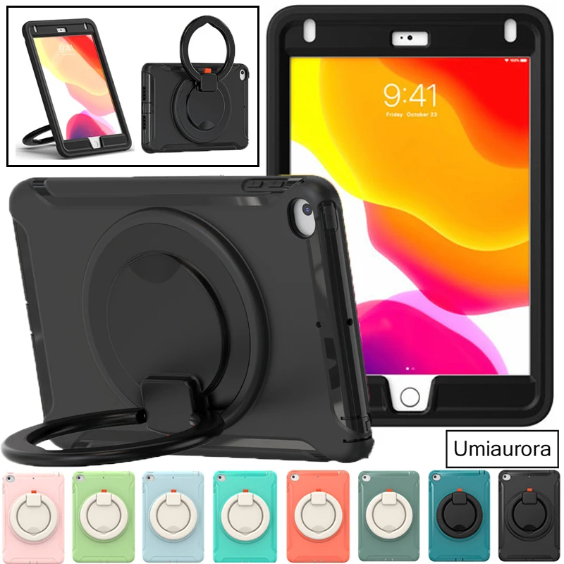 For IPad Mini 4 5 Air 3 2 9.7 7th 8th 9th 10.2 10th 10.9 11th Gen 11 inch A16 Pull Ring Stand Tablet Case Shockproof Armor Funda