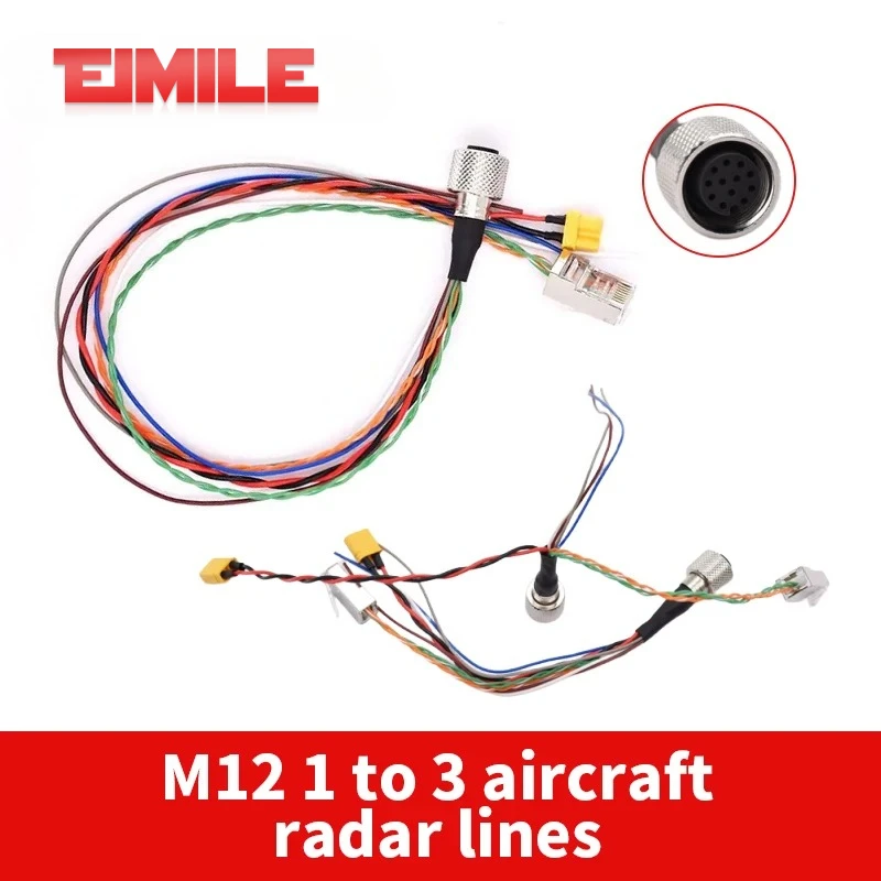 Livox Mid360 Radar Connector Power Cable TX30 Power Wire Ethernet Cable Function Line Data Wire M12 Aviation Plug 1 to 3 Cable