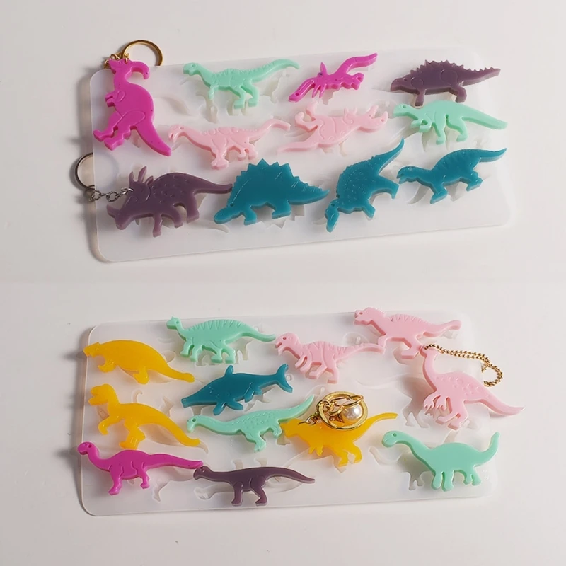 Dinosaur Keychain Resina Mold, Colar De Silicone, Pingente, Epóxi, Fazer Jóias, DIY Craft, Resina Charme