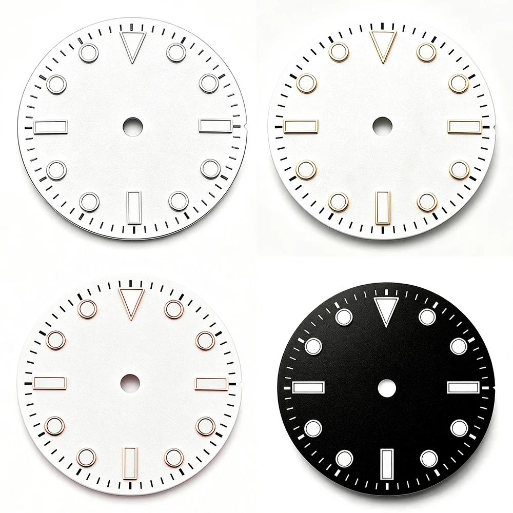 28.5mm dial NH35 Dial Men's Watch Dial Brushed Finish Blank Dial Suitable for the NH35 Movement green Lumens Watch Accessories