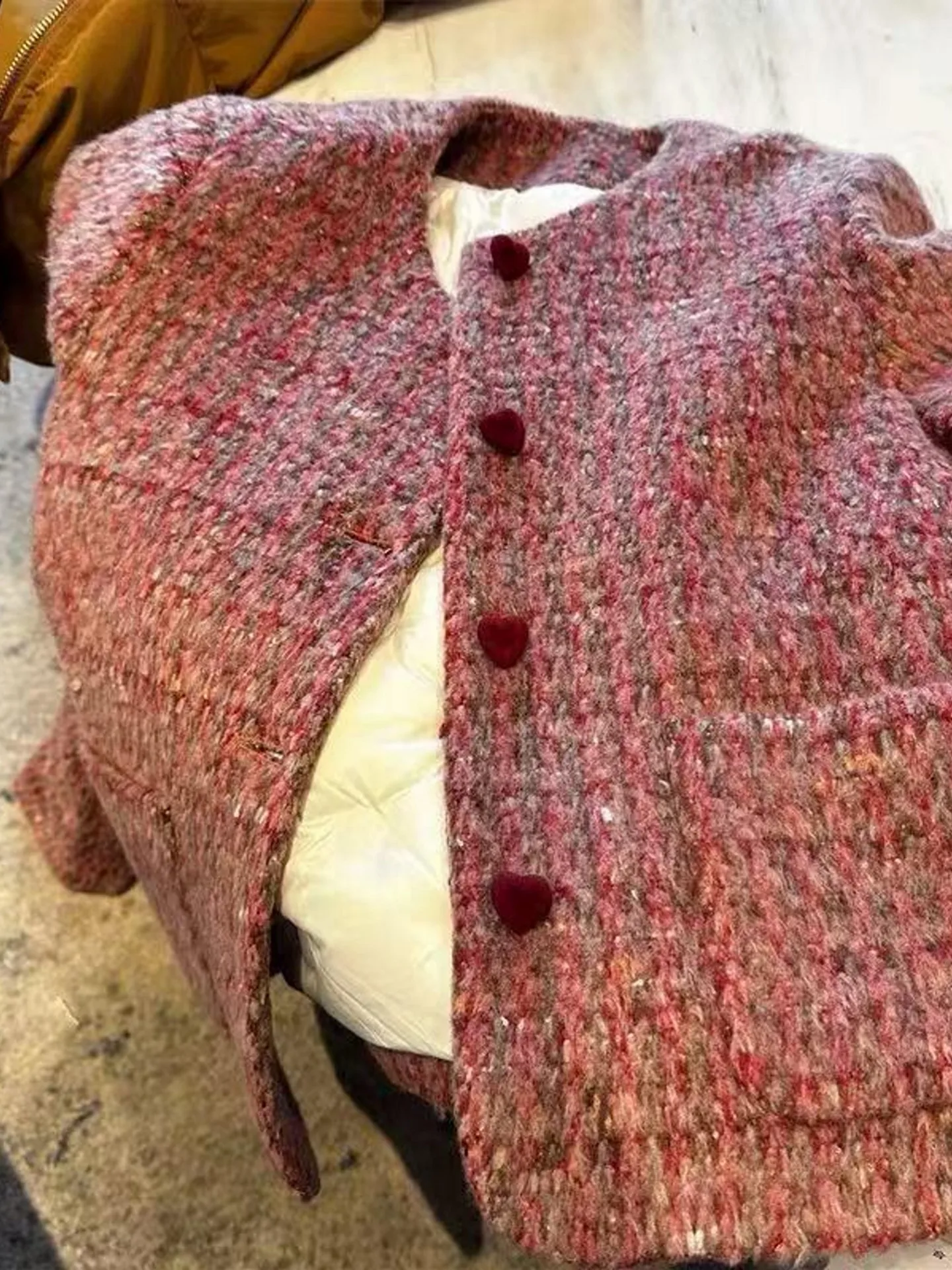 Retro Thiened Cotton Lined ort Quilted Jaet Women's Autumn Winter Warm Small Size Faion Outerwear Top Buttoned Long S...