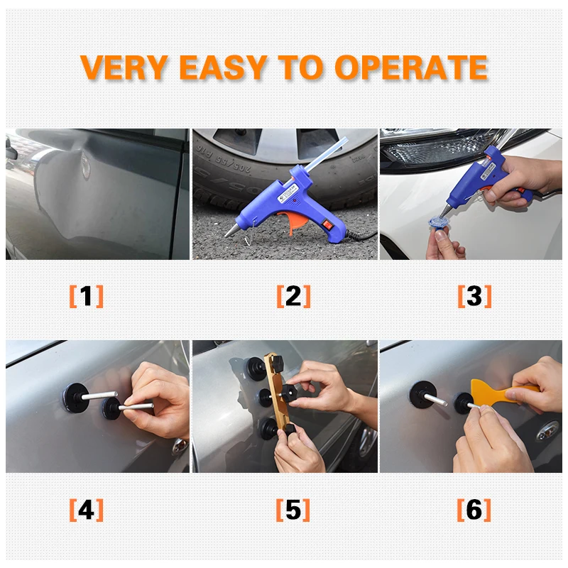 New Car Dent Repair Tool EU Plug Glue Gun Hand Tools  Kit Auto Paintless Body Hail Damage Fix Bridge Pulling Dent Adhesive Glue